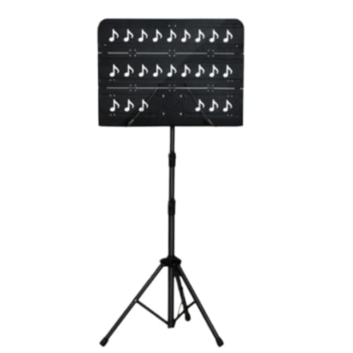 Notenständer Klappbarer Notenständer, Notenständer For Violine, Gitarre, Notenständer For Schüler, Verstellbarer Ständer, Orchester-Hebeständer Notenpult(Black) von DWZXL