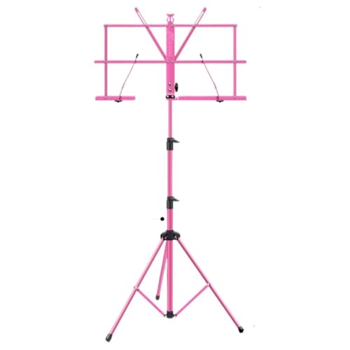 Notenständer Notenständer, Tragbarer Notenständer, Zusammenklappbar, For Den Heimgebrauch, Gitarre, Guzheng, Anhebbarer Notenständer For Violine Notenpult(Pink) von DWZXL