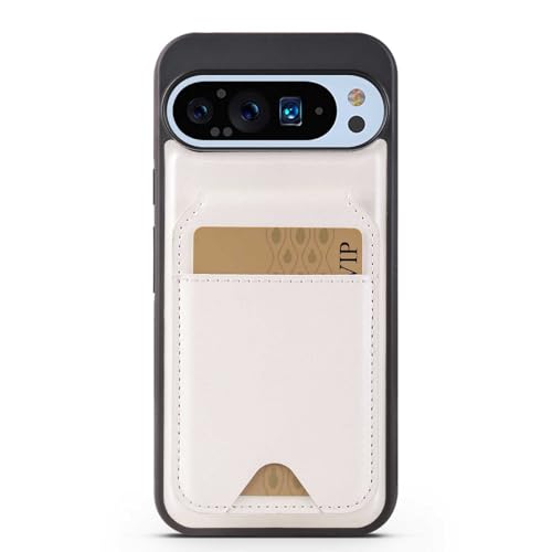 Wallet Case für Google Pixel 9/Pixel 9 Pro/Pixel 9 Pro XL RFID Blockieren Leder Hülle Abnehmbarer 2 in 1 Kartensteckplatz Auto Montiert Magnet Saugnapf Weiß 9 Pro XL von DXDXZDXLUF