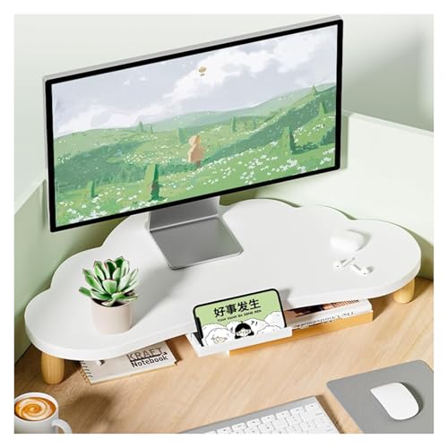 Computer Monitor Riser, Monitorständer, Laptop-Eckmonitorständer mit Schublade, wolkenförmiger dreieckiger Desktop-Aufbewahrungsständer, Computerbildschirm-Monitor-Organizer for Arbeitszimmer(White) von DXYOYONGOZ