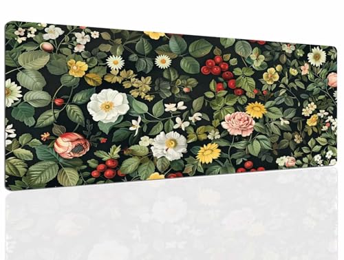 Gaming Mauspad XXL Flower Gaming Mousepad Großes Mauspad Gaming 700x300x4mm Speed Mouse Pad, Tischunterlage Large Size Groß Mousepads, Schreibtischunterlage Verbessert Geschwindigkeit 109 von DXomhl