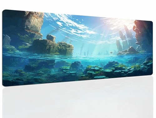 Gaming Mauspad XXL Ocean Gaming Mousepad Großes Mauspad Gaming 600x300x4mm Speed Mouse Pad, Tischunterlage Large Size Groß Mousepads, Schreibtischunterlage Verbessert Präzision Und Geschwindigkeit 814 von DXomhl