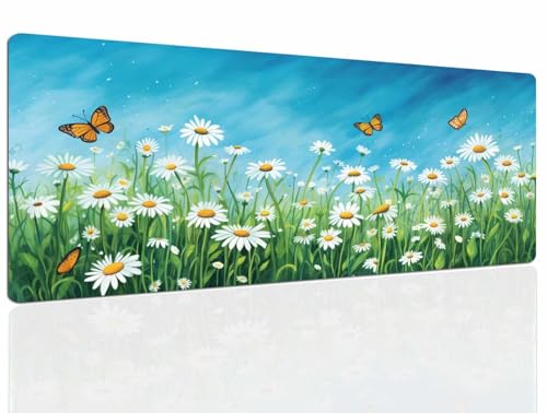 Mauspad Gänseblümchen Gaming Mousepad XXL Mauspad Gaming 1000x500, Mousepads Wasserdicht Mauspads Anti-Rutsch, Schreibtischunterlage Mousepad Groß Mouse Maus Pad Mat, Gaming Desk Pad, Büro Deskmat 20 von DXomhl