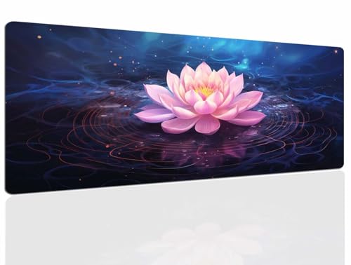 Schreibtischunterlage Lotus, Gaming Mauspad Groß 1400x700x4mm XXL Mousepad Gaming, Tischunterlage Schreibtisch Large Size Wasserdicht Rutschfeste, Desk Mat Vernähte Kanten für Pc Laptop 669 von DXomhl