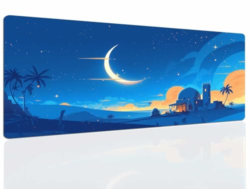 Schreibtischunterlage Night, Gaming Mauspad Groß 1200x700x4mm XXL Mousepad Gaming, Tischunterlage Schreibtisch Large Size Wasserdicht Rutschfeste, Desk Mat Vernähte Kanten für Pc Laptop 795 von DXomhl