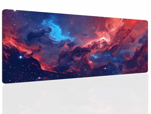 Schreibtischunterlage Red, Gaming Mauspad Klein 600x300x4mm XL Mousepad Gaming, Tischunterlage Schreibtisch Large Size Wasserdicht rutschfeste, Desk Mat Vernähte Kanten für Pc Laptop 1002 von DXomhl