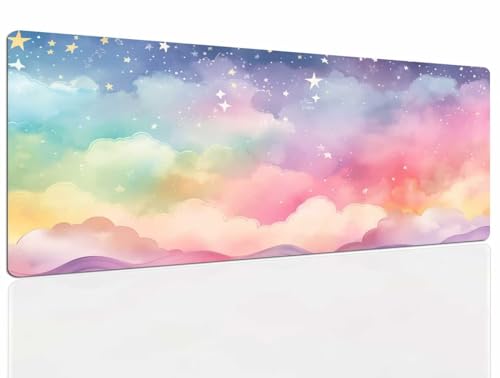 Schreibtischunterlage Sky, Gaming Mauspad Klein 700x300x4mm XL Mousepad Gaming, Tischunterlage Schreibtisch Large Size Wasserdicht rutschfeste, Desk Mat Vernähte Kanten für Pc Laptop 1104 von DXomhl