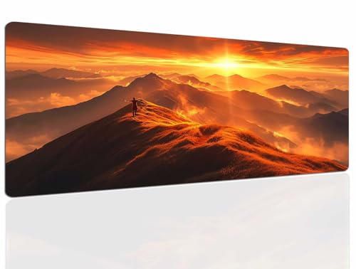 Schreibtischunterlage Sunset, Gaming Mauspad Klein 900x400x4mm XL Mousepad Gaming, Tischunterlage Schreibtisch Large Size Wasserdicht Rutschfeste, Desk Mat Vernähte Kanten für Pc Laptop 1179 von DXomhl