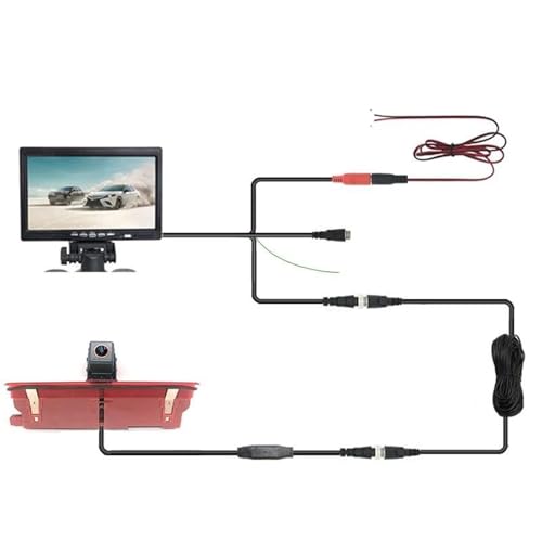 Rückfahrkamera AHD 1080P Goldene Linse Auto Brems Rückfahrkamera Mit 7-Zoll-Automonitor Für Opel Für Combo 2011–2018 Einparkhilfe(Power Cord) von DZSFDGDDFGD