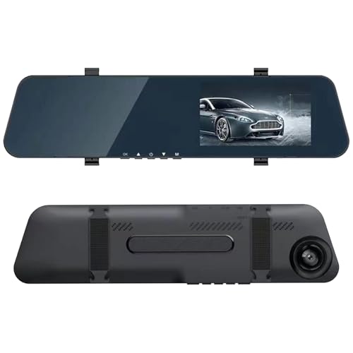 DaMohony Rückspiegel-Dashcam 4. Dashcam mit 3 Bildschirmen, 1080P vorne und 720P hinten, Dual-Objektiv, Auto-Video-Recorder von DaMohony