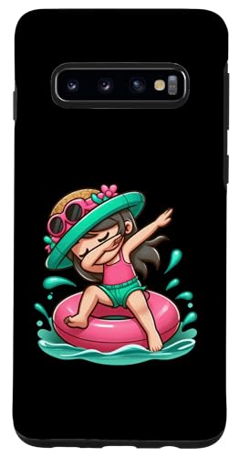 Hülle für Galaxy S10 Dabbing Girl Schwimmen Float Sommer Liebhaber Strand von Dabbing Dance Summer Lovers