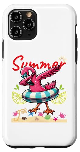Hülle für iPhone 11 Pro Dabbing Flamingos Vögel Schwimmen Float Sommer Liebhaber Strand von Dabbing Dance Summer Lovers