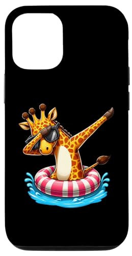 Hülle für iPhone 13 Pro Dabbing Giraffe Tier Schwimmen Float Sommer Liebhaber Strand von Dabbing Dance Summer Lovers