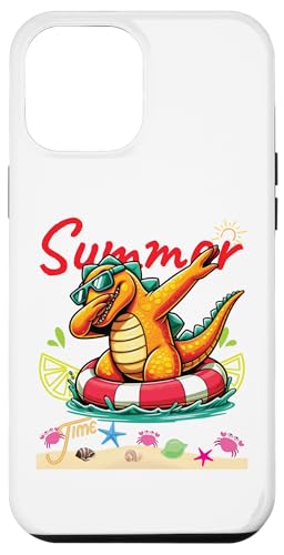 Hülle für iPhone 15 Plus Dabbing Dinosaurier Schwimmen Float Sommer Liebhaber Strand von Dabbing Dance Summer Lovers