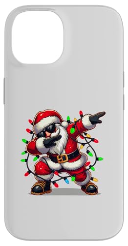 Hülle für iPhone 14 Dabbing Santa Claus mit Weihnachtslicht Lustiges Nikolauskostüm von Dabbing Santa Xmas Light Funny Santa Christmas tee