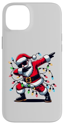 Hülle für iPhone 14 Plus Dabbing Santa Claus mit Weihnachtsbeleuchtung Urlaub Santa Xmas von Dabbing Santa Xmas Light Funny Santa Christmas tee