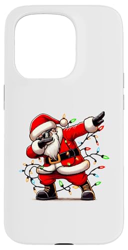 Hülle für iPhone 15 Pro Dabbing Santa Claus mit Weihnachtsbeleuchtung Urlaub Santa Xmas von Dabbing Santa Xmas Light Funny Santa Christmas tee