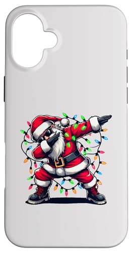 Hülle für iPhone 16 Plus Dabbing Santa Claus mit Weihnachtsbeleuchtung Urlaub Santa Xmas von Dabbing Santa Xmas Light Funny Santa Christmas tee