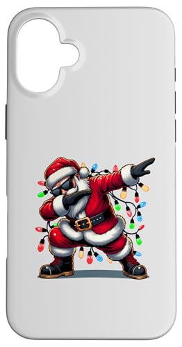 Hülle für iPhone 16 Plus Dabbing Santa Claus mit Weihnachtsbeleuchtung Urlaub Santa Xmas von Dabbing Santa Xmas Light Funny Santa Christmas tee