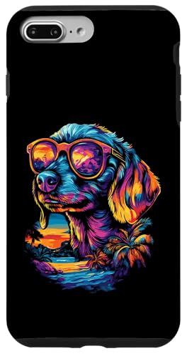 Hülle für iPhone 7 Plus/8 Plus Dackel-Liebhaber trägt Kopfhörer Lustiger Dackel von Dachshund Dog Lovers Designs