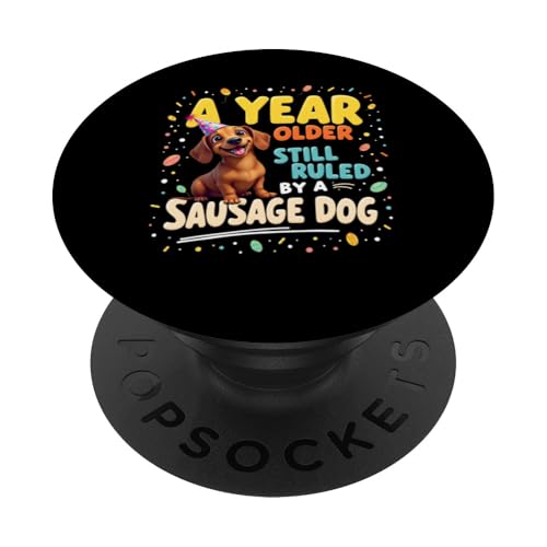 Lustiges Geburtstagsgeschenk Dackel Hund PopSockets Klebender PopGrip von Dachshund Fun Designs