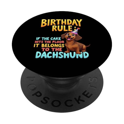 Lustiges Geburtstagsgeschenk Dackel Hund PopSockets Klebender PopGrip von Dachshund Fun Designs