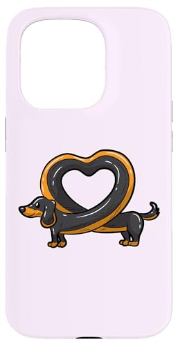 Hülle für iPhone 15 Pro Ich liebe Dackel niedliche Illustration für Wursthund Haustierbesitzer von Dachshund Heartbeat Gift Idea