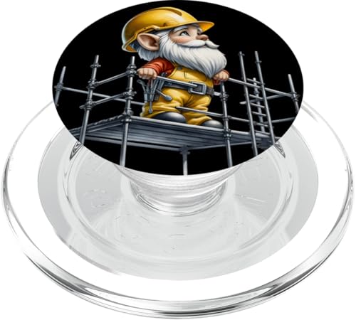 Construction Worker Gnome For Builder Dad And Scaffolders PopSockets PopGrip für MagSafe von Dad Builder And Construction Worker Gifts For Men