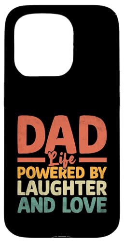 Papa Life angetrieben von Lachen und Liebe Papa Joke Hülle für iPhone 15 Pro von Dad Jokes Gift Father Papa Daddy Humor