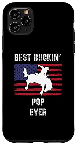 Hülle für iPhone 11 Pro Max Best Buckin' Pop Ever Amerikanische Flagge Rodeo Cowboy Western von Dad & Grandpa Gifts for Special Occasions