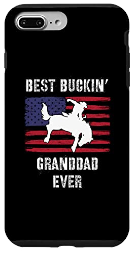 Hülle für iPhone 7 Plus/8 Plus Best Buckin' Granddad Ever USA Flagge Rodeo Cowboy Western von Dad & Grandpa Gifts for Special Occasions