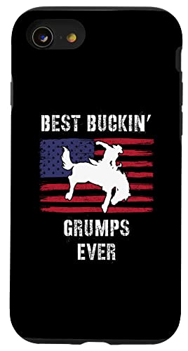 Hülle für iPhone SE (2020) / 7 / 8 Best Buckin' Grumps Ever Amerikanische Flagge Rodeo Cowboy Western von Dad & Grandpa Gifts for Special Occasions