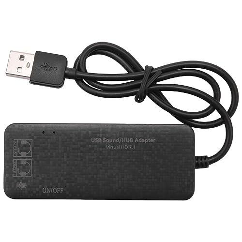 Daijianbin 3 Anschluss USB 2.0 Hub Externer 7.1Ch Sound Karte Headset Mikrofon Adapter Für PC Schwarz von Daijianbin