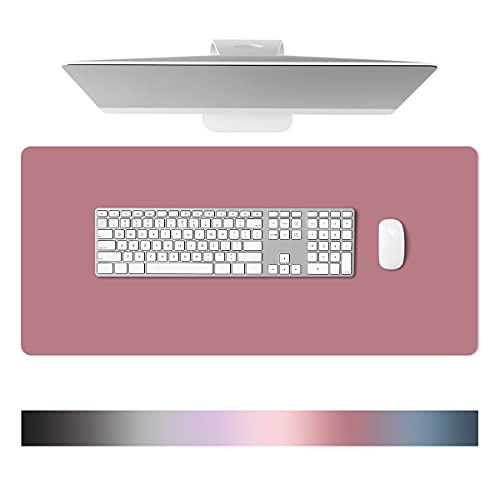 Schreibtischunterlage Leder - Multifunktion Mousepad aus Wasserdichtes PU-Leder - 80 × 40 cm Große Größe, Mouse Pad Für den Heim- oder Bürogebrauch (Rose Red) von Dalifer