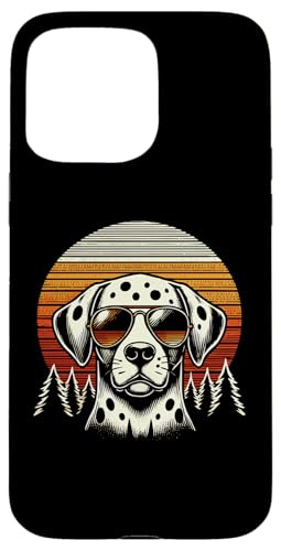 Hülle für iPhone 15 Pro Max Retro Sonnenuntergang Dalmatiner Sonnenbrille Dalmatiner Dally Dog Dal von Dalmatians Dalmatian Dog Lover Gifts