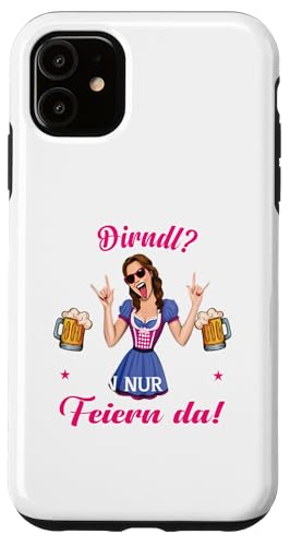 Hülle für iPhone 11 Trachtenshirt Lausmadl Ersatz Dirndl Tracht Oktoberfest von Damen Bluse Trachtenshirts bayrische Kostüm Wasen