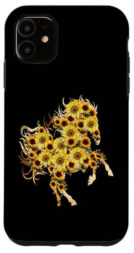 Hülle für iPhone 11 Frauen-Blumenpferd-lustiges Reitpferd-Reiten von Damen-Pferdereiten-Pferdeliebhaber-Mädchen