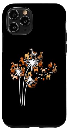 Hülle für iPhone 11 Pro Löwenzahn-Pferde-Blumen-Blumenpferd-Reitpferd-Reiten von Damen-Pferdereiten-Pferdeliebhaber-Mädchen