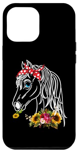 Hülle für iPhone 14 Pro Max Damenpferd mit Bandana-Stirnband, Reitsport, Reiten von Damen-Pferdereiten-Pferdeliebhaber-Mädchen