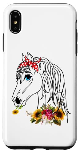 Hülle für iPhone XS Max Damenpferd mit Bandana-Stirnband, Reitsport, Reiten von Damen-Pferdereiten-Pferdeliebhaber-Mädchen