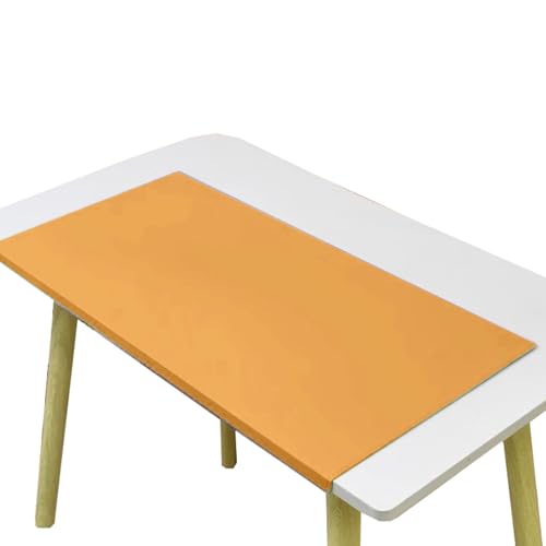 Komfortable wasserdichte Schreibtischunterlage für Büro, Schlafzimmer, Café, praktische PU-Leder-Tischdecke, weiche Textur, öldichter Schreibtischschutz (Orange, 40 x 80 cm) von Danchen