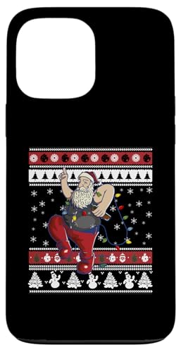 Hülle für iPhone 13 Pro Max Lustige Weihnachtsmann Bier Lichterkette Weihnachten Weihnachtsmann von Dancing Santa Claus Design