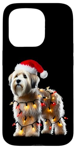 Hülle für iPhone 15 Pro Dandie Dinmont Terrier Hund Weihnachtsmannmütze Weihnachtsbeleuchtung Besitzer von Dandie Dinmont Terrier Dog Christmas Products