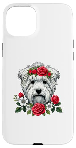 Hülle für iPhone 15 Plus Roses Flowers Dandie Dinmont Terrier von Dandie Dinmont Terrier Lover Gifts