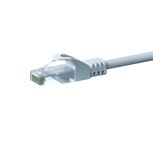 Danicom CAT 6 Netzwerkkabel U/UTP - 5 Meter - Weiß - CCA, POE, Ethernet, LAN, Patchkabel, Datenkabel, RJ45 - für Serverschränke, Switches, Router, Modems! von Danicom