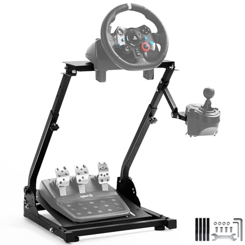 Dardoo Racing Wheel Stand Fit für Logitech G920 G29 G923 Thrustmaster T80 T150 F430, einstellbare Shifter Mount Foldable Steering Wheel Stand Gaming Simulator Mount, Ausgenommen Lenkrad und Pedale von Dardoo