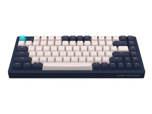 Dark Project RGB ANSI Englische Gaming Mechanische Tastatur, KD83A Elfenbein/Marineblau von Dark Project