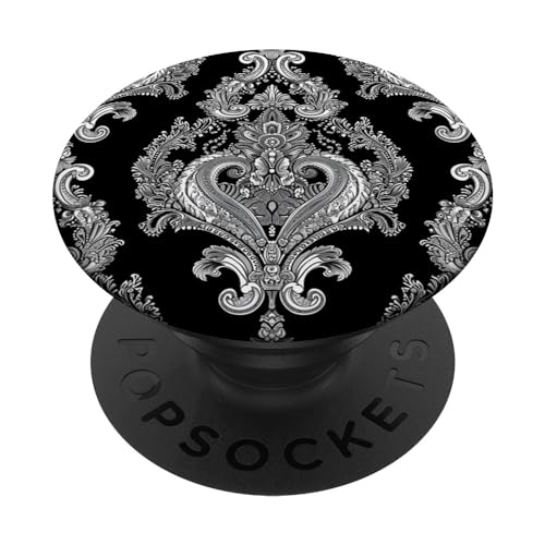 Dark Academia Victorian Gothic Elegant Schwarz Viktorianisches Motiv PopSockets Klebender PopGrip von Dark Victorian Aesthetic Victorian Goth Designs