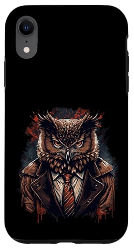 Hülle für iPhone XR Eule mit Krawatte von Dark owl love