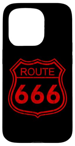 Hülle für iPhone 15 Pro Route 666 - Vintage-Rot von DarkPopArt